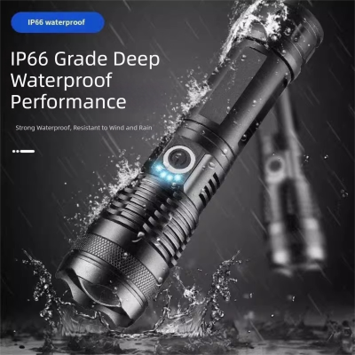 مصباح يدوي LED قابل لإعادة الشحن عالي الإضاءة، فائق السطوع، 5 أوضاع إضاءة، ملحقات تكتيكية للاستخدام الخارجي، إشارات الطوارئ، الشواء في الفناء الخلفي، قابل لتعديل السطوع، مصباح كشاف لعيد العمال، 17 × 4.2 × 4.2 سم